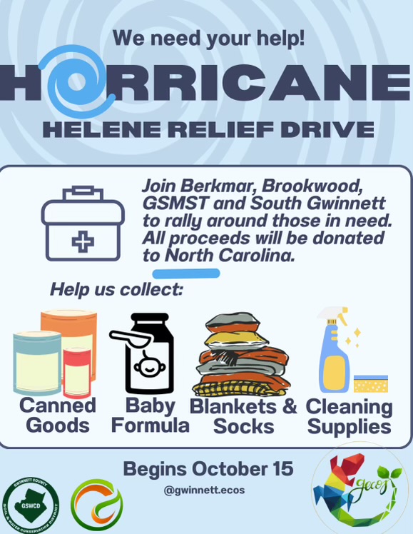 Hurricane Helene Relief Drive Flyer